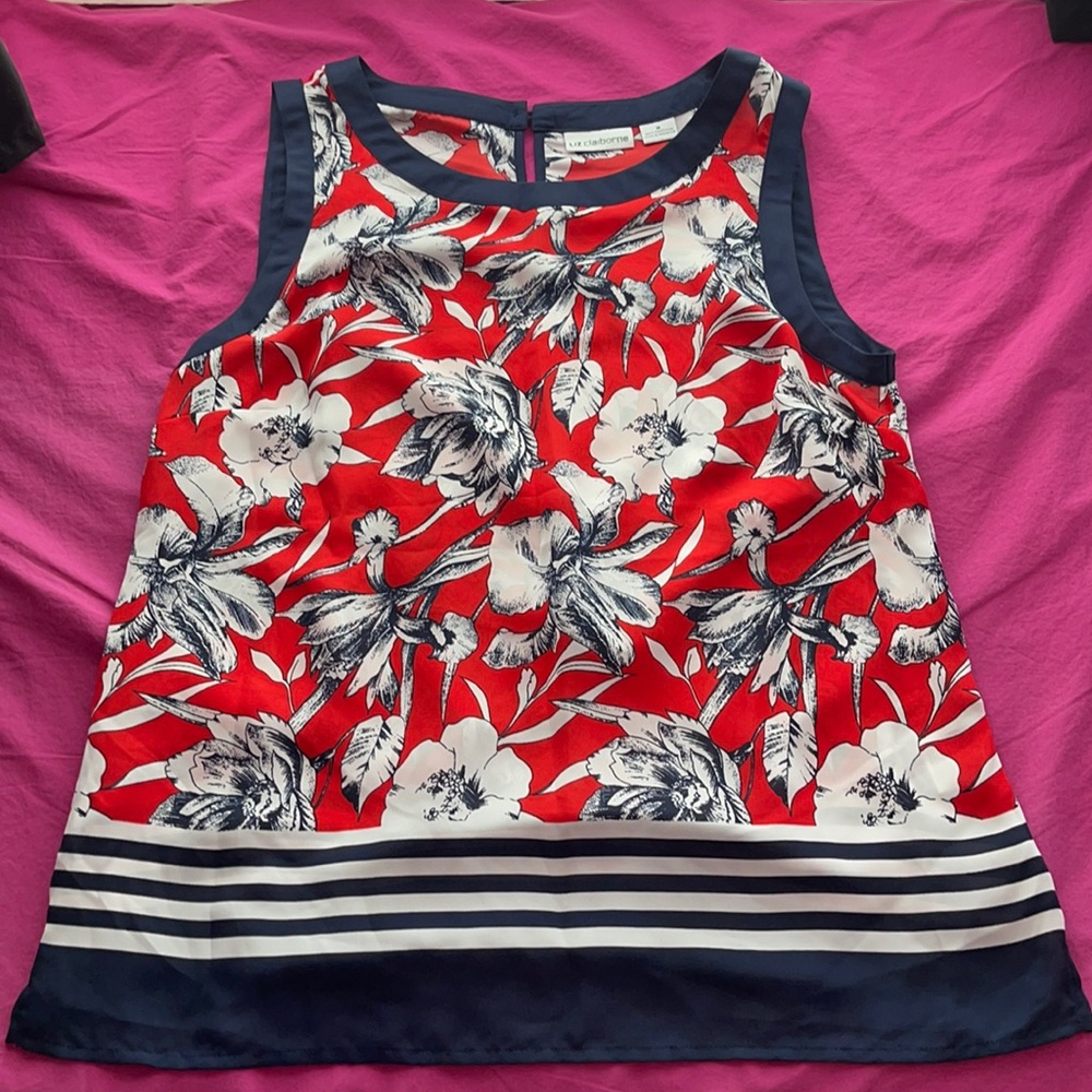 Liz Claiborne Red, White, & Blue Blouse - size M